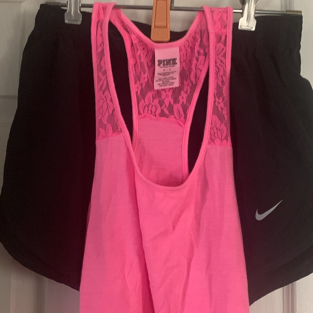 Bundle of pink tank top from VS n Nike shorts